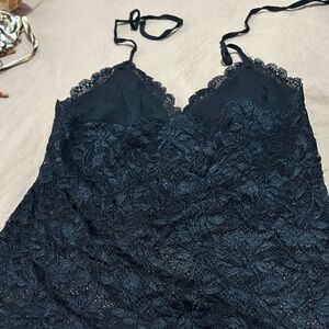 Chic Black Lace Women's Chemise Halter Slip Top XS